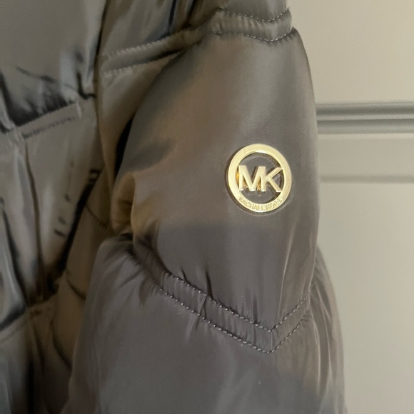 Michael Kors Faux-Fur-Trim Hooded Puffer Coat, Size XL, Dark Gray - Picture 6 of 8